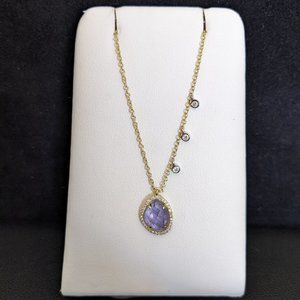Meira T Diamond and Tanzanite 14K Yellow Gold Necklace